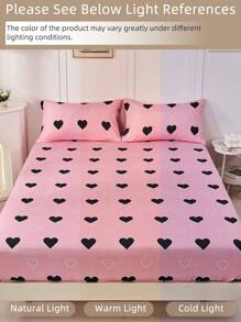 2/3 Pcs Printed  Fitted Sheet Set, Bedding,  Bed Sheet Set, Soft And Comfortable Bedding, Skin-Friendly Bed Cover Set,  Mattress Protector For Bedroom, Room Decor, For All Season, Fits Twin Full King Queen Size Bed, 1 Fitted Sheet And 2 Pillowcases, Machine Washable