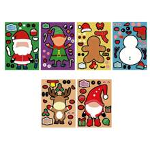 6pcs/12pcs Christmas Sticker Set, Santa Claus, Snowman, Deer Design, DIY Decal, For Christmas Party Favors, Gift Bags, Models, Birthday Decorations