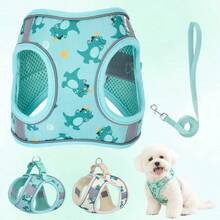 Pet Supply - Peitoral para cães pequenos, sem puxar, extrapequeno, floral - Peitoral ajustável com tecido de malha acolchoado e acabamento refletivo - Peitoral com fivela para cães - Multicolorido - Ver 2