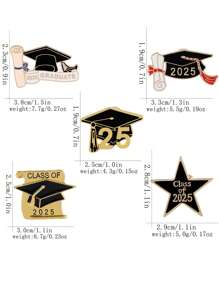 1/5pcs New 2025 Graduation Season Doctoral Cap Pin, Creative Graduation High Exam Full Marks Commemorative Badge, Graduation Decorations 2025, Graduation, Pins For Clothes