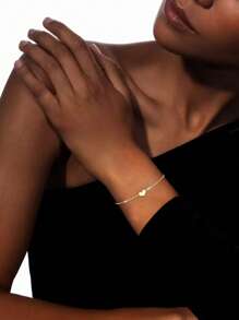 FOREVER QUEEN Pulseira delicada de coração em prata esterlina 925, 1 peça, para mulheres, joia empilhável de coração, faixa ajustável, presente para melhor amiga, corrente de pulso