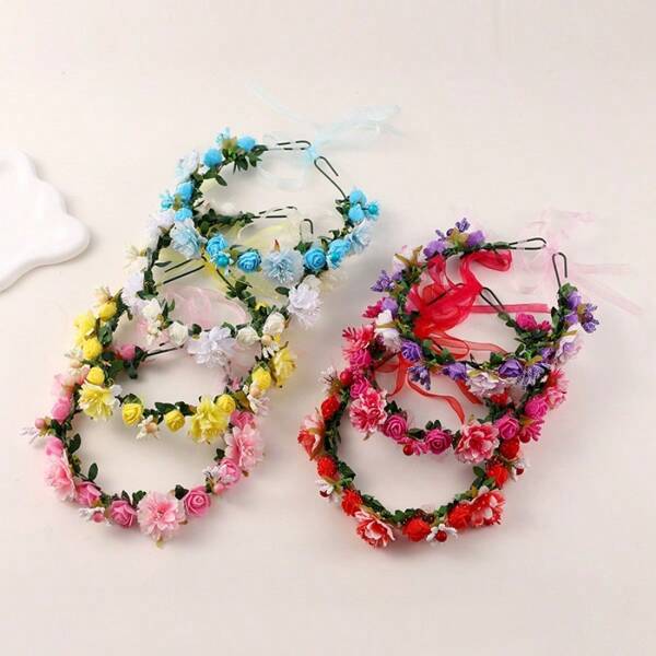 1pc Bohemian Style Floral Crown Headband - Washable, Feather-Free Boho Bridal Hair Accessories, Multi Color Design, Suitable For Weddings, Beach Vacations, Parties & Photoshoots, Wedding Hair Accessories ,Hair Accessoires, Coronas, Tiara