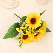 1/2/3 Bündelpackung mit 13 leuchtenden Sonnenblumen, Sonnenblumen, ländlicher Hochzeitsstil Heim-Dekoration, Dekorations-Requisiten, Seidenblumen, kreative kleine Geschenke, Feiertags-Dekoration, Muttertags-, Geburtstags-Geschenke