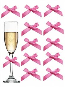 20 件粉色缎带蝴蝶结礼品包装，香槟酒瓶，蛋糕，糖果袋，DIY 手工艺品，礼物，婚礼，婴儿送礼会，婚礼送礼会，圣诞节，生日，户外派对，露营，万圣节圣诞礼物 - 彩色 - 查看 6