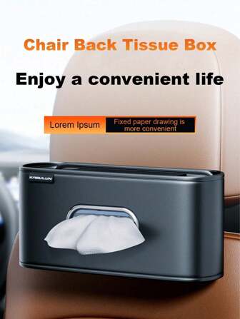 1pc Car Tissue Box, Multifunctional Leather Car Paper Towel Holder For Backseat Or Center Console