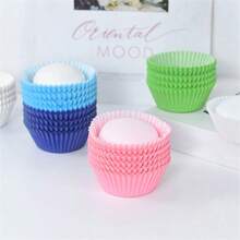 100pcs Muffin Cupcake Paper Liner Baking Cup Oilproof Cake Wrapper Solid Color Baking Birthday Party Tray Cake Decorating Tools - Multicolor - View 9