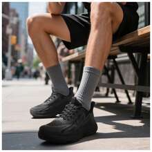 Men's Slip On Walking Shoes Hands-Free Cushion Running Tennis Non-Slip Comfortable Workout Gym Athletic Breathable Fashion Sneakers - màu đen - Xem 8