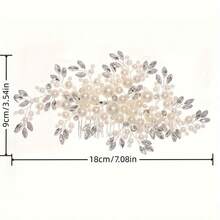 1pc Elegant Floral Glass Hair Comb, Bridal Wedding Hair Accessories, All Seasons Valentine's Day Accessories - Silver - View 9