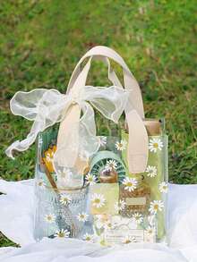 10-1pc Simple Double Handle Waterproof Flower Gift Tote Bag, Foldable Flower Bouquet Packaging Hand Carry Bag, Delicate Flower Box With Handle For Gift Wrapping, Small PVC Bag, Mini Transparent Gift Bag With Handle, Plastic Gift Bag With Handle Transparent Handbag, Rectangular Wedding Gift Packaging Bag - Multicolor - View 16