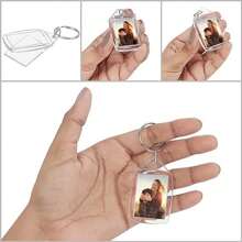 1pc/3pcs/5pcs/10pcs/20pcs/30pcs/50pcs Personalized Rectangular/Round Acrylic Keychain, Two Styles Available, Customizable Photo. Ideal For Holidays, Birthdays, Gifts For Friends, Family, Coworkers