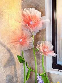 1PC 27.55 Inch Artificial Poppy Flowers, Artificial Flowers, High Quality Mesh Material, DIY Wedding Scene Decoration, Birthday Party Bedroom Living Room Flower Art, Outdoor Garden Balcony Decoration, Shopping Mall Window Decoration, Mother's Day, Birthday Graduation Gift Decoration