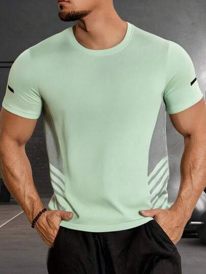 Men's Lightweight Breathable Quick-Dry T-Shirt For Summer, Casual Versatile Short Sleeve, Comfortable For Sports & Outdoor