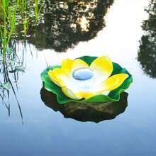 Lumières flottantes pour étang extérieur imperméables, lumières de fleurs de lotus solaires, lumières de jardin - associées à des lumières de feuille de lotus souhaitant pour une villa de cour, illuminées par énergie solaire pour créer une atmosphère onirique et poétique de paysage aquatique de cour
