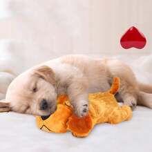 Dog Anxiety Relief Calming Aid Puppy Heartbeat Stuffed Animal Behavioral Training Sleep Aid Comfort Soother Plush Toy For Puppies Dogs Cats - 棕色 - 查看 1