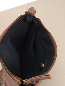 复古纯色女士单肩包，金属装饰 PU 皮革方形斜挎包，配有可调节肩带和手提包，适合日常使用和节日礼物