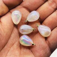 15 pièces Grandes perles acryliques iridescentes en forme de goutte d'eau de 13x18mm pour la confection de bijoux raffinés, boucles d'oreilles DIY, ornements de colliers et projets d'artisanat - couleurs vives, durables et fournitures polyvalentes pour l'artisanat