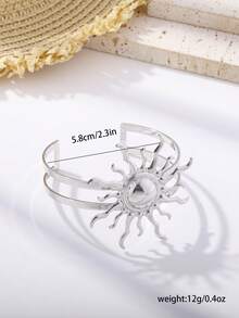 1pc Summer Sun Flame Open Bangle - Sun - View 3
