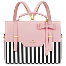 MATEIN Briefcase For Women, 15.6 Inch Convertible Laptop Briefcase Backpack With Bow, Cute Messenger Bag, Kawaii Bag, Computer Messenger Crossbody Laptop Tote Bag Carrying Case, Laptop Bag For Women Girlfriend Wife, Pink Laptop Bag, Small Messenger Bag For Women, Messenger Bag Cute,Suitable For College Work Travel, Pink