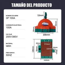 Interruptor de cuchilla de aislamiento de 100 A, tripolar, de dos tiros, adecuado para conmutar entre electrodomésticos, electrodomésticos industriales, sistemas de energía y circuitos de autogeneración. - Naranja - Ver 3