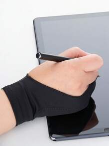 Finego 1/2/3 piezas Guante de dibujo de artista, guantes de pintura de dedos, guantes de mano derecha e izquierda para tableta gráfica de arte digital, iPad, dos dedos con elasticidad suave y transpirable para lápiz óptico, lápiz, boceto, pintura, útiles de oficina y escuela, suministros de pintura y dibujo, guantes de dibujo, regalos creativos, regreso a la escuela, útiles escolares