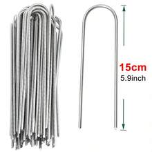 U-Type Garden Staples Heavy-Duty Fence Tubing Stakes Sod Pins Galvanized Landscape Spike For Holding Lawns Barrier Ground Nail