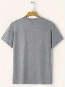 5-Piece Men'S Solid Color T-Shirt - Casual And Comfortable Round Neck Short Sleeved Summer Top, Wholesale Blank T-Shirt - 黑色 - 查看 4