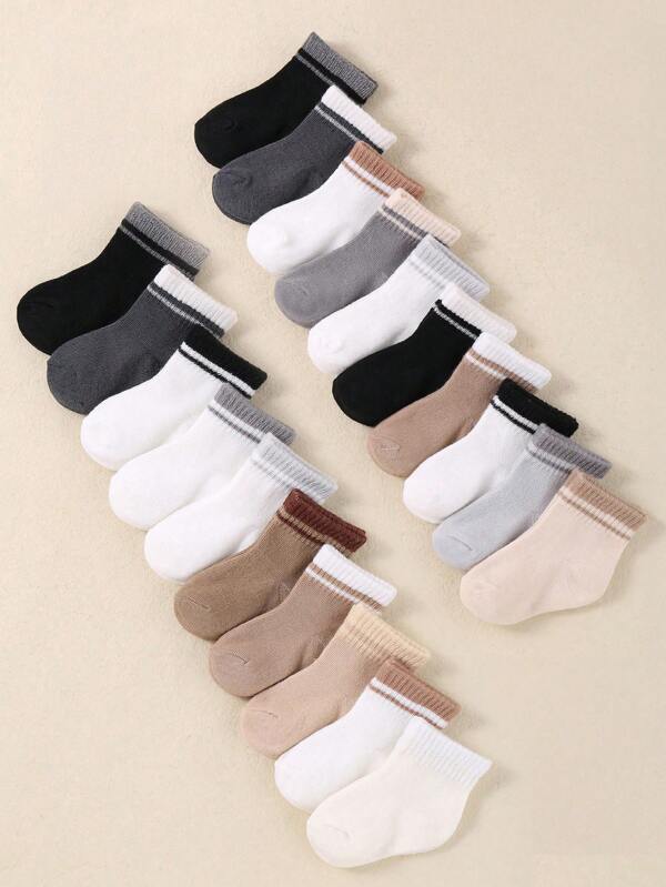 10 Pairs Of Baby Ankle Socks With Elasticity In Random Colors Are Suitable For All Seasons. They Are Perfect For Toddlers' Daily Wear, Versatile For Casual Styles, And Suitable For Both Baby Boys And Baby Girls.Baby Socks , Newborn Socks ,Toddler Socks