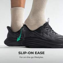 Men's Slip On Walking Shoes Hands-Free Cushion Running Tennis Non-Slip Comfortable Workout Gym Athletic Breathable Fashion Sneakers - màu đen - Xem 5