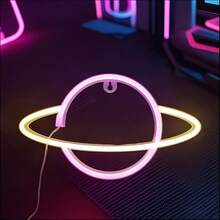 1 件 LED 银河霓虹灯，酒吧、生日、婚礼、派对、儿童房装饰照明，电池或 USB 供电，家居浪漫仙女灯 - 星球霓虹燈 - 查看 7