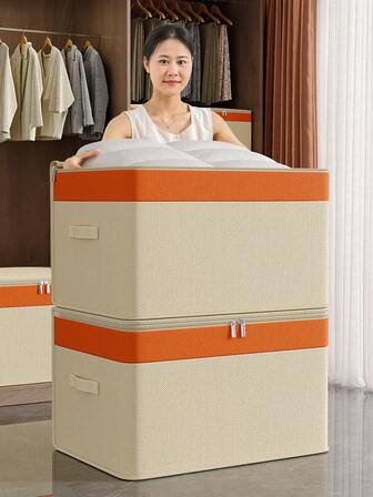 1PC 可折叠衣物收纳袋 大容量短袖衬衫、外套和牛仔裤收纳袋 被子、毛毯和枕头分类袋 便携式衣物防尘袋 家居用品整理袋 卧室和衣柜整理袋 大学生宿舍整理袋 精选面料 结实耐用 可折叠设计 节省空间