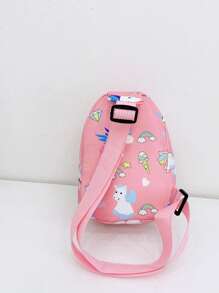 Bolsa para niños y niñas, bolsa cruzada de monedas con diseño de dibujos animados, mochila pequeña casual al aire libre para el pecho, para lápiz labial, brochas, cuidado de la piel, teléfono móvil, monedas, artículos pequeños