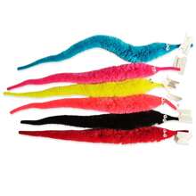 Pack Of 10, Magic Twist Wiggle Worms Swinging Plush Worms On A String, 10 Colors