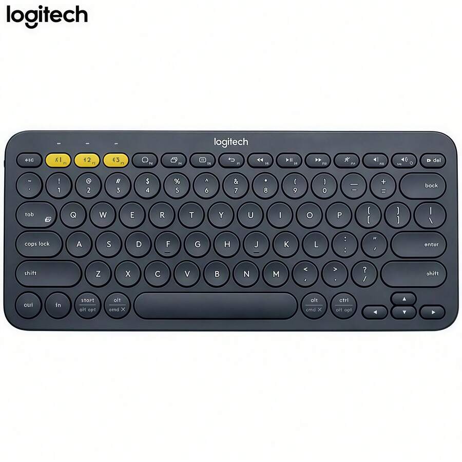 Logitech K380 无线蓝牙键盘 – 超薄静音、便携式设计、多设备配对、兼容 iPad、笔记本电脑、手机和平板电脑 - 黑色 - 查看 1