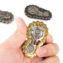 1Pc Metal Gear Chain Fidget Toy, Relieve Stress By Rotating Bicycle Chain With Hands, Multiple Ways To Play,Teen Gift, Desk Toy - Multicolor - View 6