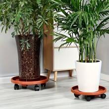 Équipement de roulement multifonctionnel lourd avec poulie amovible et plateau en résine rouge brique - Convient pour les jardinières mobiles de jardin et d'intérieur