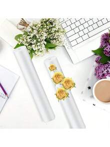 2/4块优质白色花泥砖，20英寸 x 1.6英寸 - DIY婚礼插花底座，实心圆柱形花泥，适用于活动和派对装饰 - 白色 - 查看 5