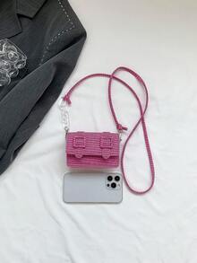 Women's Mini Fashionable Chain Strap Shoulder Bag For Daily Use - Hot Pink - View 4