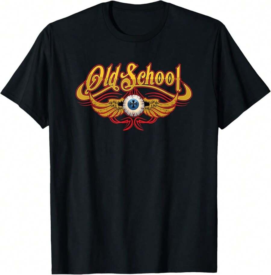 Vintage Old School Rat Rod Muscle Car T-Shirt T-Shirt`Gro Birthday Gifts - Black - View 1