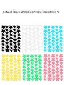 1400/1120/560/280 Pcs Star Stickers, Halloween And Christmas Decorative Stickers, Colorful Pentagram Stickers, Suitable For Party, Holiday Photo Decoration, Face Decoration (1 Sheet Per Color), For Decoration Only (Not For Makeup), Cosmetics, Inexpensive, Room Decoration, Vanity, Travel, Bedroom, Makeup Accessories, Inexpensive, Christmas Gift, Cosmetics, Makeup Tools, Cheap Goods, Gifts, Women's Gifts, Christmas Gifts - Multicolor - View 65