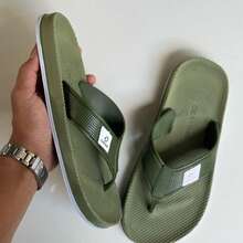 Men's Extremely Soft Adult Flip Flops - xanh quân đội - Xem 2