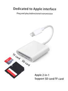 1 pieza Lector de tarjetas SD de doble ranura, compatible con tarjetas SD y TF, admite visor de cámara, lector micro SD portátil, plug and play para Apple 16 Pro Max/16 Pro/16 Plus/16/15/14/13/12/11, portátiles y talla grande