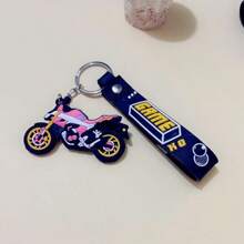 4pcs/Set Cartoon Motorcycle Keychains Bag Pendant Decorations