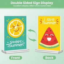 2/6/12pcs Acrylic Sign Holder,Clear T Shape Desktop Display Stand,For Restaurants, Office, Shop, Wedding,Exhibition Seat Business Card Holder - Clear - View 7