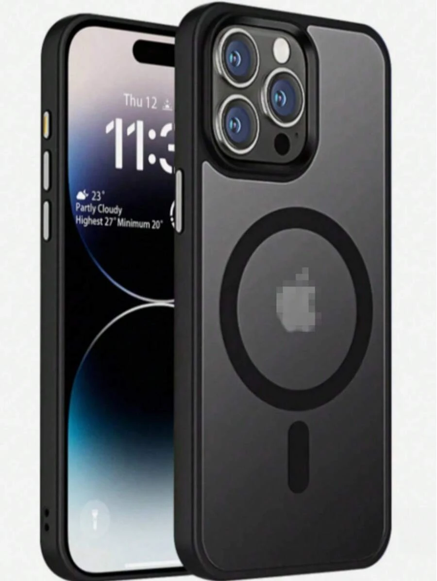 Defender MagSafe Magnetic Case Cover Compatible With Iphone Soft Anti-Shock Black Phone Cases Waterproof Anti-Fall Scratch Resistant