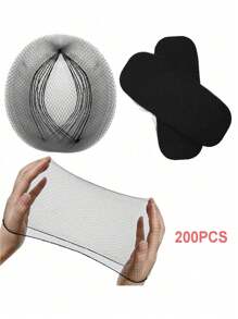 Hair Net Black 24 Inches, Hair Nets Elasticity Invisible Elastic Mesh For Food Service, Ballet Bun, Sleeping, Women And Wig