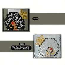 2pcs Wake Pray Slay Embroidered Iron-On Patches