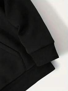 Men Hoodie Co-Ords - Black - View 6