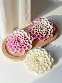 1pc 3D Flower Candle Silicone Mold (Mold Chip + Cotton Core Combo) - DIY Floral Scented Soap & Resin Casting Mold, Suitable For Holiday & Birthday Gifts, Easy Demold, Heat Resistant, Clear Texture