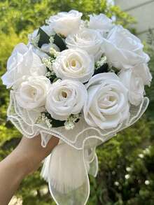 1PC Pearl Decorative Wedding Bouquets For Bride Wedding Bridal Shower Centerpieces Valentine's Day Accessories - Multicolor - View 18