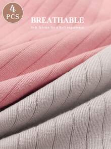 4pcs Women's Cotton Underwear High Waist Comfortable And Soft Underpants - Nhiều màu - Xem 4